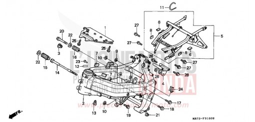 CARROSSERIE DE CHASSIS VFR750RK de 1989